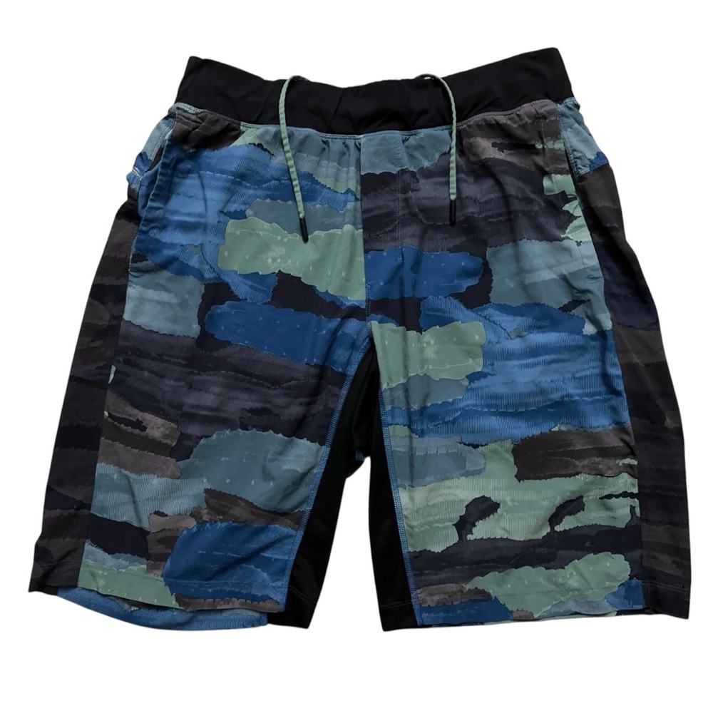 Lululemon T.H.E. Shorts Mens M Linerless 11" Inseam Drawstring Camo Multicolor